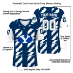 custom byu cougars stripe block blue jersey best selling