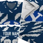 custom byu cougars stripe block blue jersey best selling