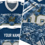 custom california golden bears mirrored pattern blue jersey best selling