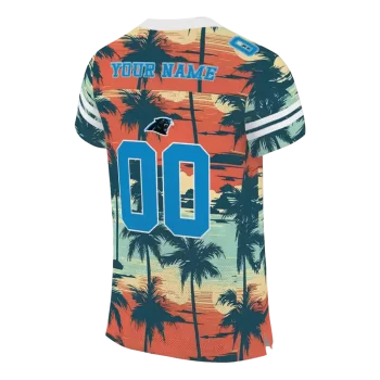 custom carolina panthers horizon palm sunset jersey high quality