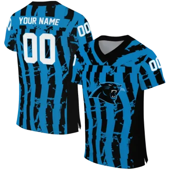 custom carolina panthers stripe splatter blue jersey best selling