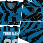 custom carolina panthers stripe splatter blue jersey best selling