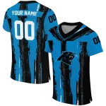 custom carolina panthers striped texture blue jersey best selling