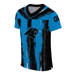 custom carolina panthers striped texture blue jersey best selling