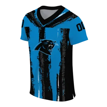 custom carolina panthers striped texture blue jersey fashion forward