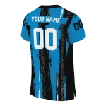 custom carolina panthers striped texture blue jersey best selling