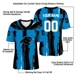 custom carolina panthers striped texture blue jersey best selling