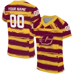 custom central michigan chippewas art stripe maroon jersey best selling