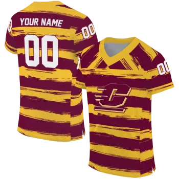 custom central michigan chippewas art stripe maroon jersey best selling