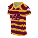 custom central michigan chippewas art stripe maroon jersey best selling