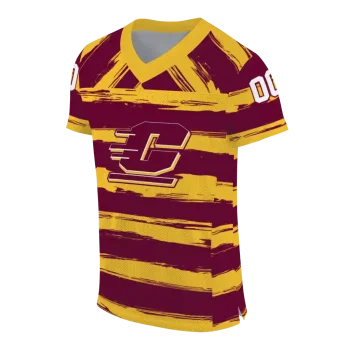 custom central michigan chippewas art stripe maroon jersey fashion forward