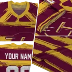 custom central michigan chippewas art stripe maroon jersey best selling