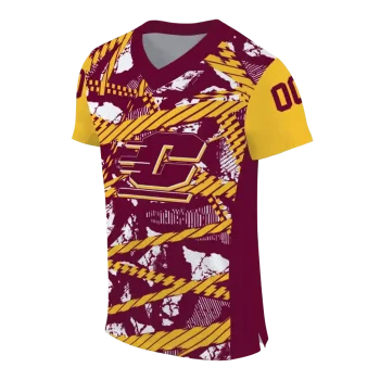 custom central michigan chippewas camo shatter maroon jersey fashion forward