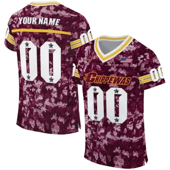 custom central michigan chippewas camouflage abstract maroon jersey best selling