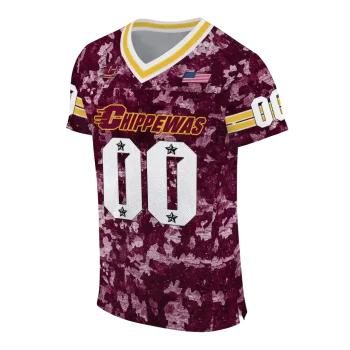 custom central michigan chippewas camouflage abstract maroon jersey fashion forward