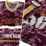 custom central michigan chippewas camouflage abstract maroon jersey best selling