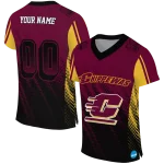 custom central michigan chippewas halftone flow maroon black jersey best selling