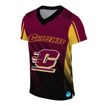 custom central michigan chippewas halftone flow maroon black jersey fashion forward