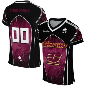 custom central michigan chippewas halftone slant maroon black jersey best selling