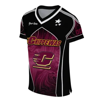 custom central michigan chippewas halftone slant maroon black jersey fashion forward