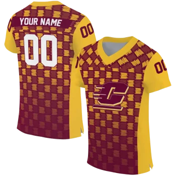 custom central michigan chippewas stacked rectangle maroon jersey best selling
