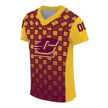 custom central michigan chippewas stacked rectangle maroon jersey fashion forward