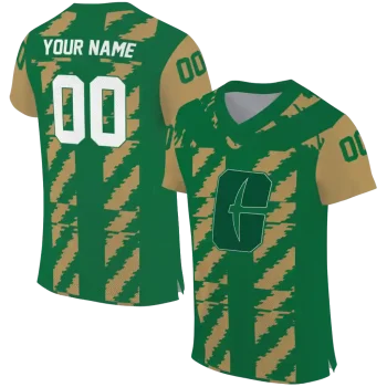 custom charlotte 49ers stripe block green jersey best selling
