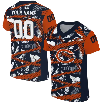 custom chicago bears camo shatter blue jersey best selling