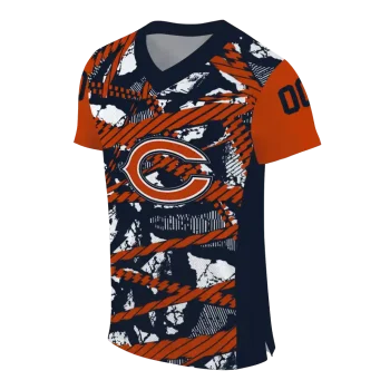 custom chicago bears camo shatter blue jersey fashion forward