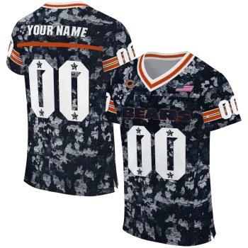 custom chicago bears camouflage abstract blue jersey best selling