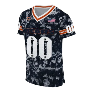 custom chicago bears camouflage abstract blue jersey fashion forward