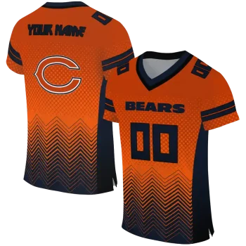 custom chicago bears halftone sweep orange black jersey best selling