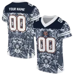 custom chicago bears mirrored pattern blue jersey best selling