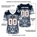 custom chicago bears mirrored pattern blue jersey best selling