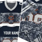 custom chicago bears mirrored pattern blue jersey best selling