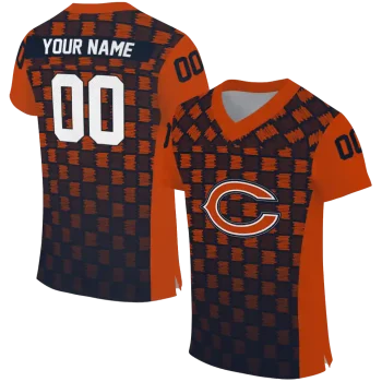 custom chicago bears stacked rectangle blue jersey best selling