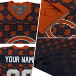 custom chicago bears stacked rectangle blue jersey best selling