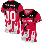 custom cincinnati bearcats dripping flames red white jersey best selling