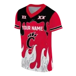 custom cincinnati bearcats dripping flames red white jersey best selling