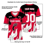 custom cincinnati bearcats dripping flames red white jersey best selling
