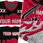 custom cincinnati bearcats dripping flames red white jersey best selling