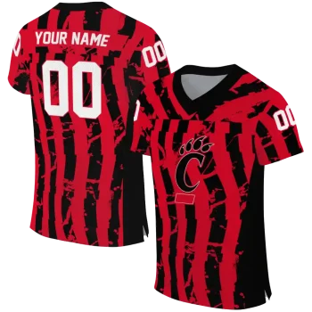 custom cincinnati bearcats stripe splatter red jersey best selling