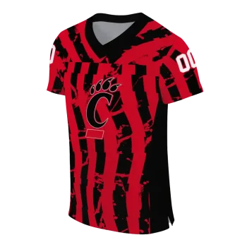 custom cincinnati bearcats stripe splatter red jersey fashion forward