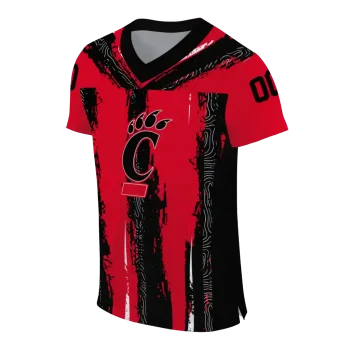 custom cincinnati bearcats striped texture red jersey fashion forward
