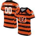custom cincinnati bengals art stripe orange jersey best selling