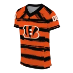custom cincinnati bengals art stripe orange jersey best selling