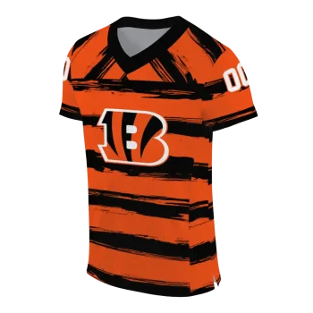 custom cincinnati bengals art stripe orange jersey fashion forward