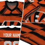 custom cincinnati bengals art stripe orange jersey best selling