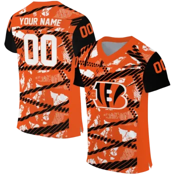 custom cincinnati bengals camo shatter orange jersey best selling