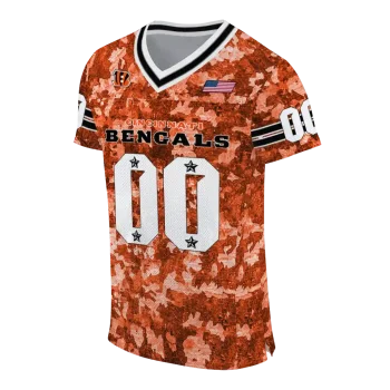 custom cincinnati bengals camouflage abstract orange jersey fashion forward
